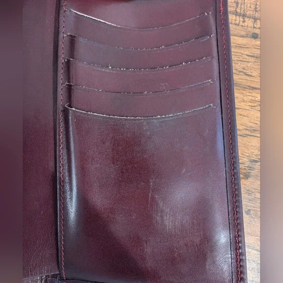 Vtg 80/90's Gary's Leather Brown Bifold Wallet Genuine Calf Leather Kiss Lock - Picture 5 of 14